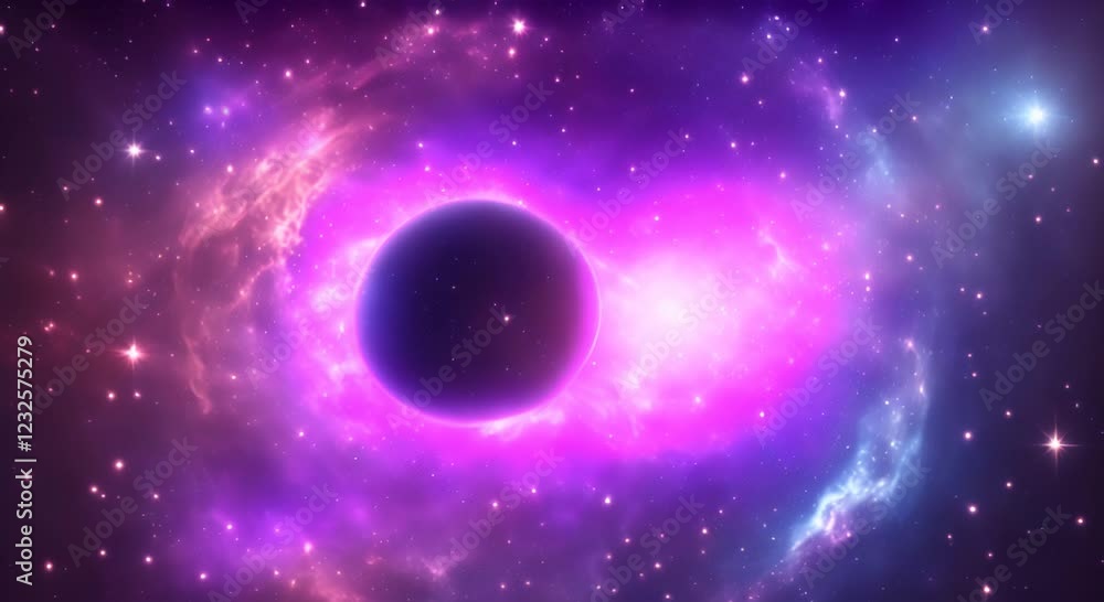 Poster loop animation of space nebula towards light loop animation glowing galaxies and stars passing foota