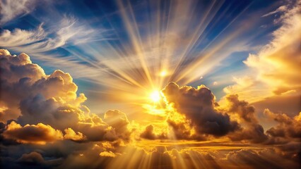 Celestial clouds & sunbeams in faith-filled vintage photos.