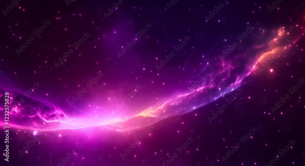 Poster loop animation of space nebula towards light loop animation glowing galaxies and stars passing foota