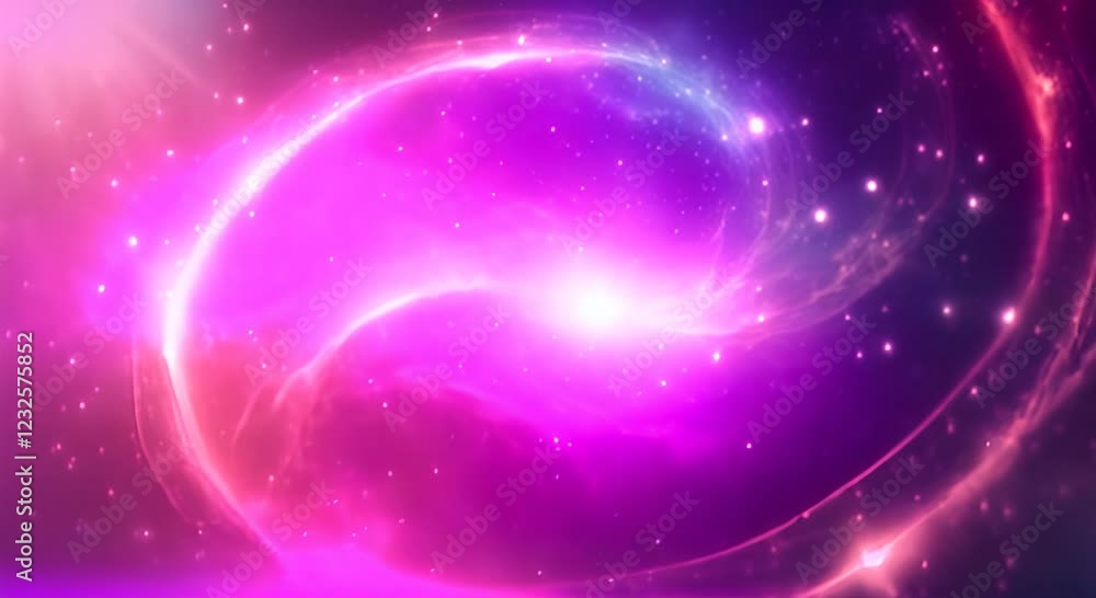 Poster loop animation of space nebula towards light loop animation glowing galaxies and stars passing foota