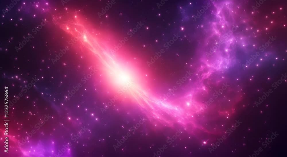 Poster loop animation of space nebula towards light loop animation glowing galaxies and stars passing foota