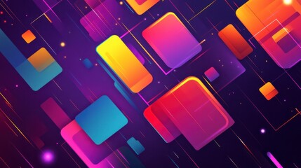 Chromatic abstract with vibrant neon gradients transitioning seamlessly into dark purple