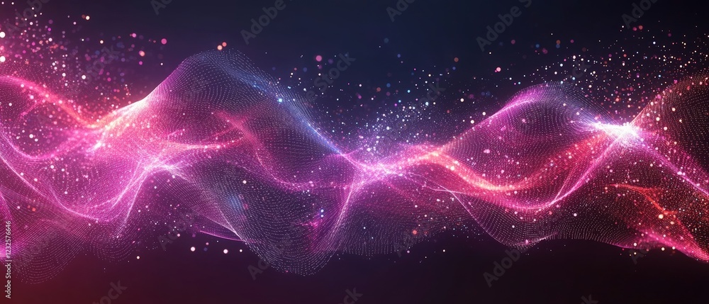 Poster abstract background featuring colorful lines and dots in a dynamic and vibrant composition