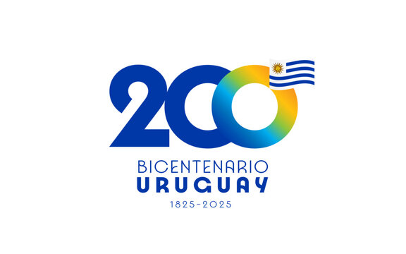 200 years logo, Bicentenario Uruguay. Translation from spanish - Bicentennial of Uruguay. Uruguayan independence was proclaimed on 25 August 1825