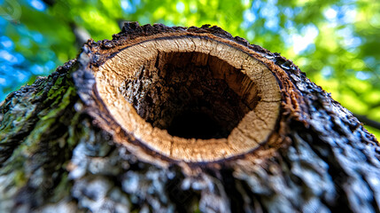 Tree trunk hole, nature, closeup, forest, sunlight