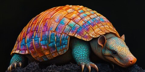 Fototapeta premium Rainbow Tortoise - Vivid Animal for Sale or Adoption