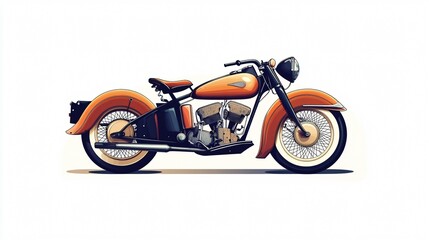 Obraz premium Vintage Classic Motorcycle Icon for Retro Designs in Flat Vector Style