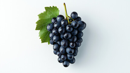 Fototapeta premium Fresh ripe black grapes isolated on white background