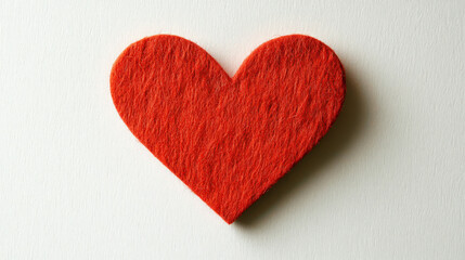 Obraz premium A bright red heart cutout centered on a spotless white background