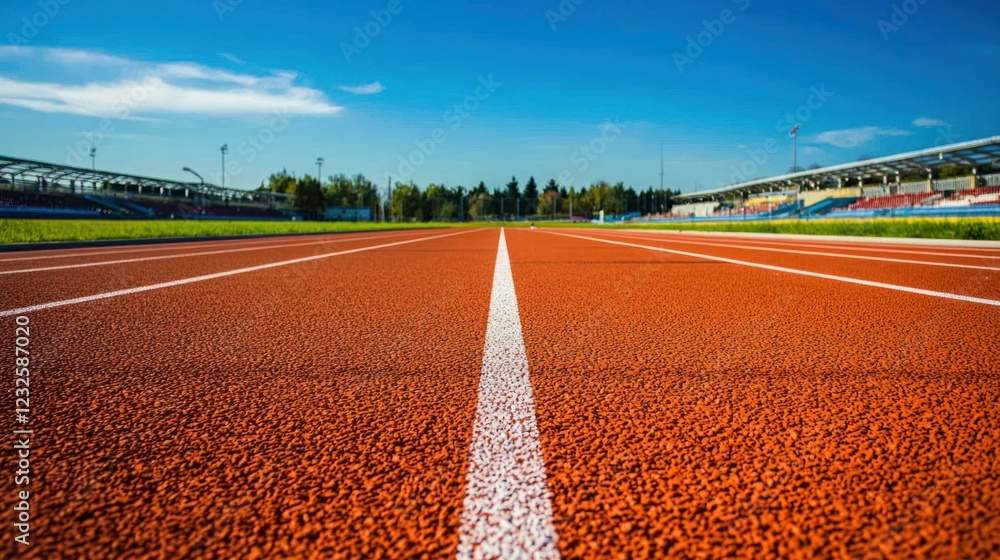 Poster a professional athlete on a running track, demonstrating physical performance enhancement through tr