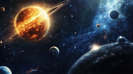 Obraz premium background images of space, stars and planets. solar system.