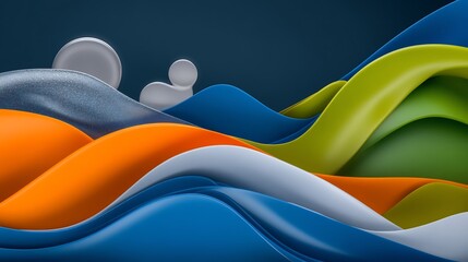 Abstract Colorful Waves Flowing Dynamically Soft Light. AI Generated