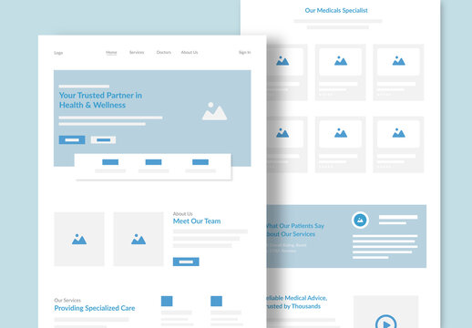 Medical Wireframe Layout Design