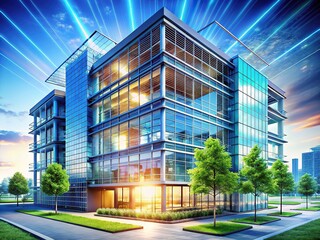 High-depth-of-field blueprint for a modern, energy-conscious office.