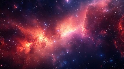 Naklejka premium Space scene with stars in the galaxy. Panorama. The universe is filled with stars, nebulae and galaxies.