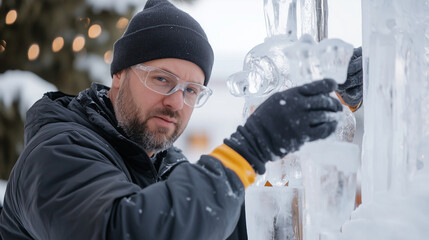 Winter Ice Sculpture Festival Setup and Maintenance