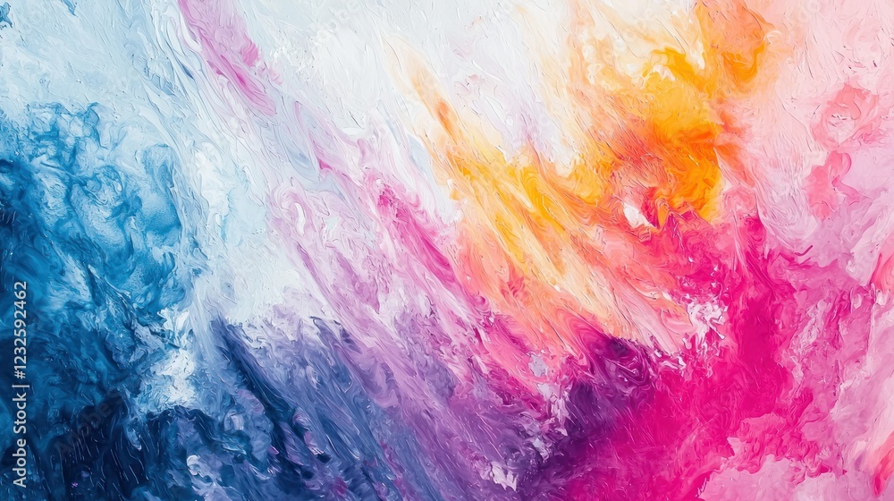 Aufkleber a dynamic abstract texture with layers of bright colors, visually representing an energetic atmosphe