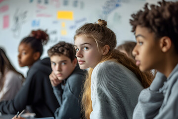 group of  people in school