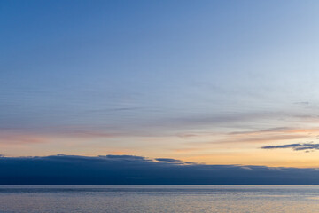 Serene Sunset Over Calm Waters in Vancouver Island, BC, Canada
