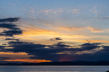 Magnificent Sunset Over Vancouver Island With Vibrant Colors and Beautiful Clouds