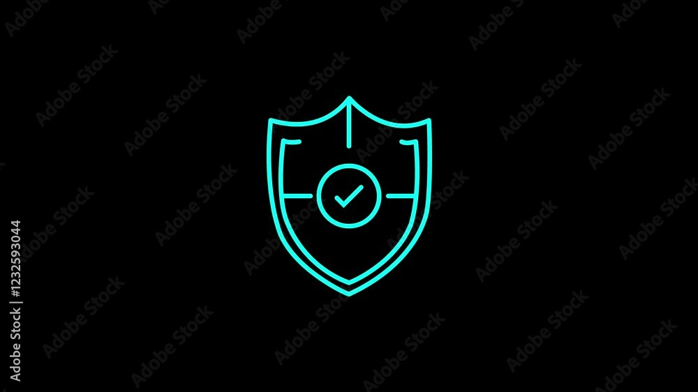 Poster shield with check mark icon.verified, protection, shield, security icon animation.can also be used f