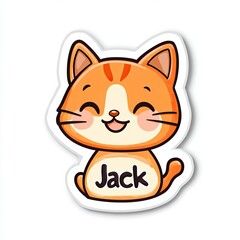 Cute sticker with the name "Jack" on a white background