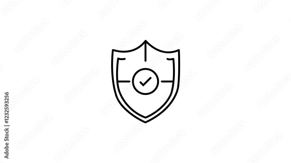 Poster shield with check mark icon.verified, protection, shield, security icon animation.can also be used f