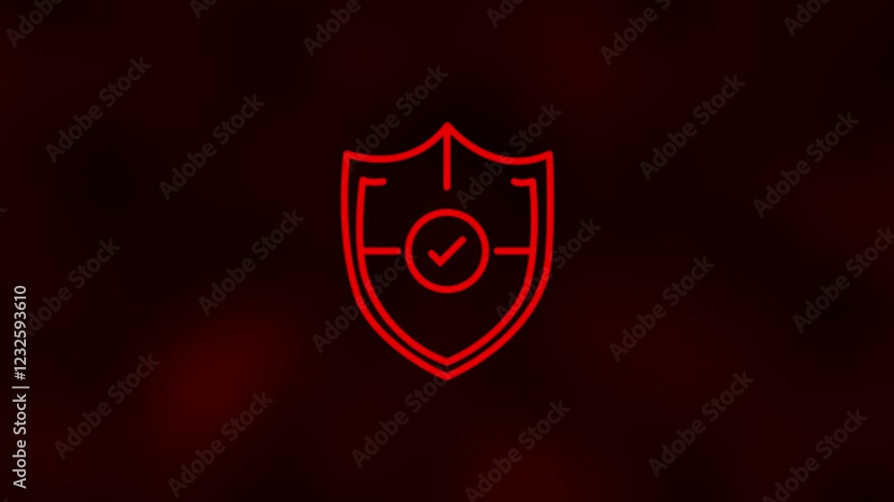 Poster shield with check mark icon.verified, protection, shield, security icon animation.can also be used f