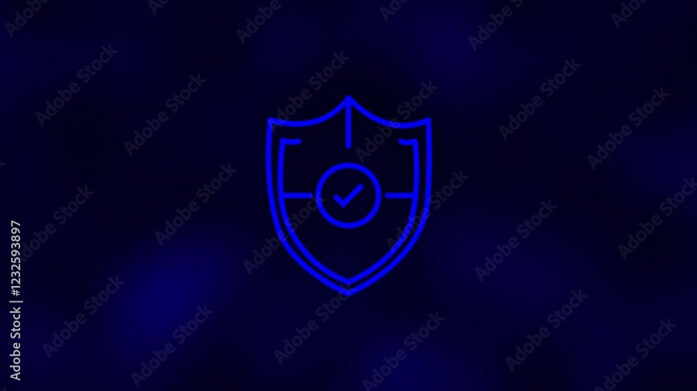 Poster shield with check mark icon.verified, protection, shield, security icon animation.can also be used f