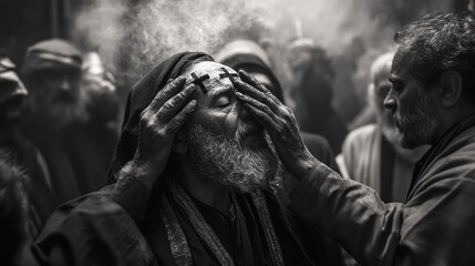 Obraz premium Ashura Ritual: A Moment of Faith and Devotion