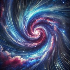 Galactic Vortex A mesmerizing spiral of deep blues and purples r