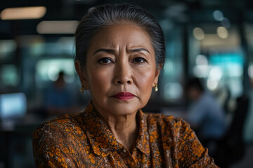 Elegant Senior Woman in Traditional Attire 