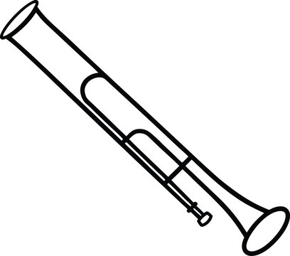 black line art trombone musical instrument clip art preview