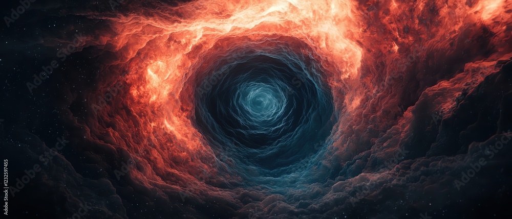 Poster a mesmerizing vortex of colors creating a stunning cosmic effect against dark space.