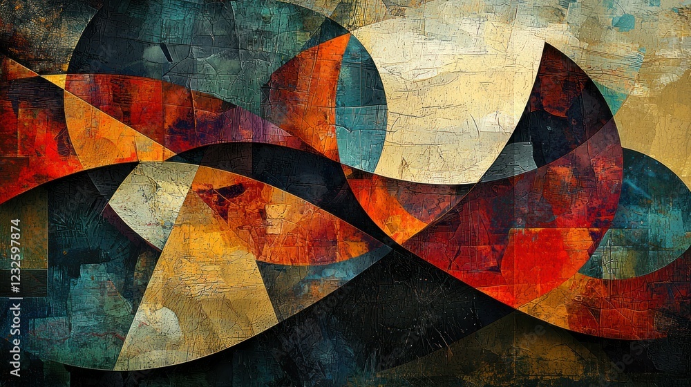 Poster an abstract digital art display, with vivid colors and shapes symbolizing enhancement and improvemen