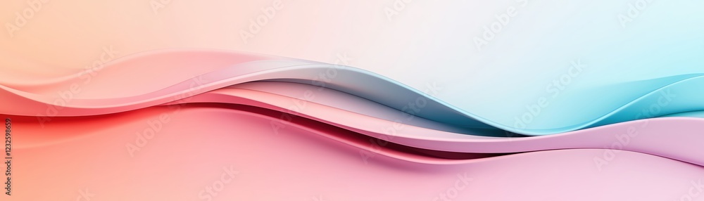 Poster a smooth, abstract wave pattern in soft pastel colors creating a calming atmosphere.