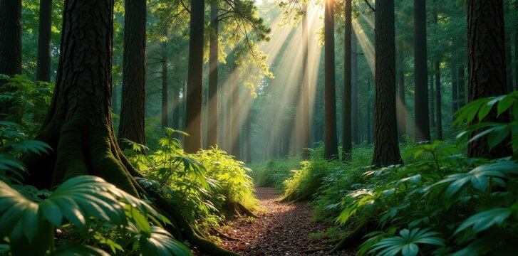 Dense saw palmetto undergrowth in a sunny pine flatwoods , photography, pine flatwoods