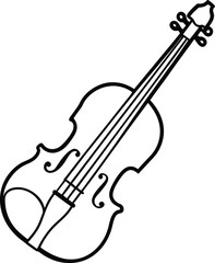 Obraz premium Coloring page Viola line art illustration