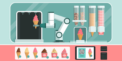 Autonomous robot selling ice cream