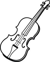 Coloring page Violin line art illustration