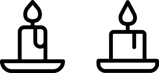 Elegant Candle Vector Icon Set – Warm and Serene Designs