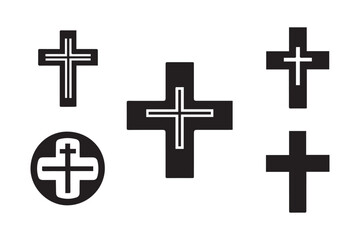 Cross of Hope set vector,bundle silhouette, illustration