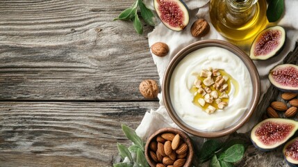 Creamy Yogurt with Figs, Almonds, and Walnuts