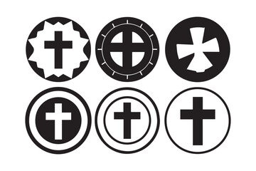 Obraz premium Cross of Hope set vector,bundle silhouette, illustration