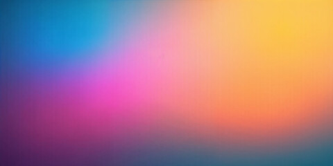 Obraz premium A retro-inspired, high-resolution grainy texture background with a smooth gradient blend of cyan, lemonade yellow, and coral red. Ideal for creative branding and nostalgic digital artwork.