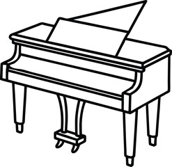 Spinet silhouette illustration 