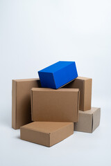 Paper box. Cardboard box isolated on white background. Place for text. Gift box 
