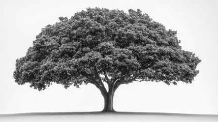 Fototapeta premium Solitary tree, grey sky background, nature, peaceful, environment, stock photo