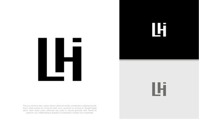 Initials LH logo design. Initial Letter Logo. Innovative high tech logo template.	
