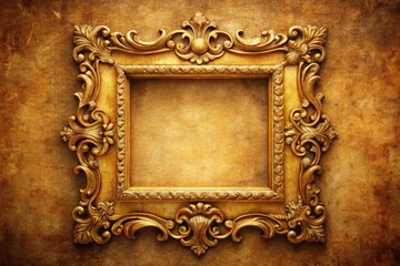 Vintage Golden Frame Card, Antique Photo Frame,  Retro Gold Border,  Elegant Greeting Card Design,  Old Photo Frame, Golden Card Frame